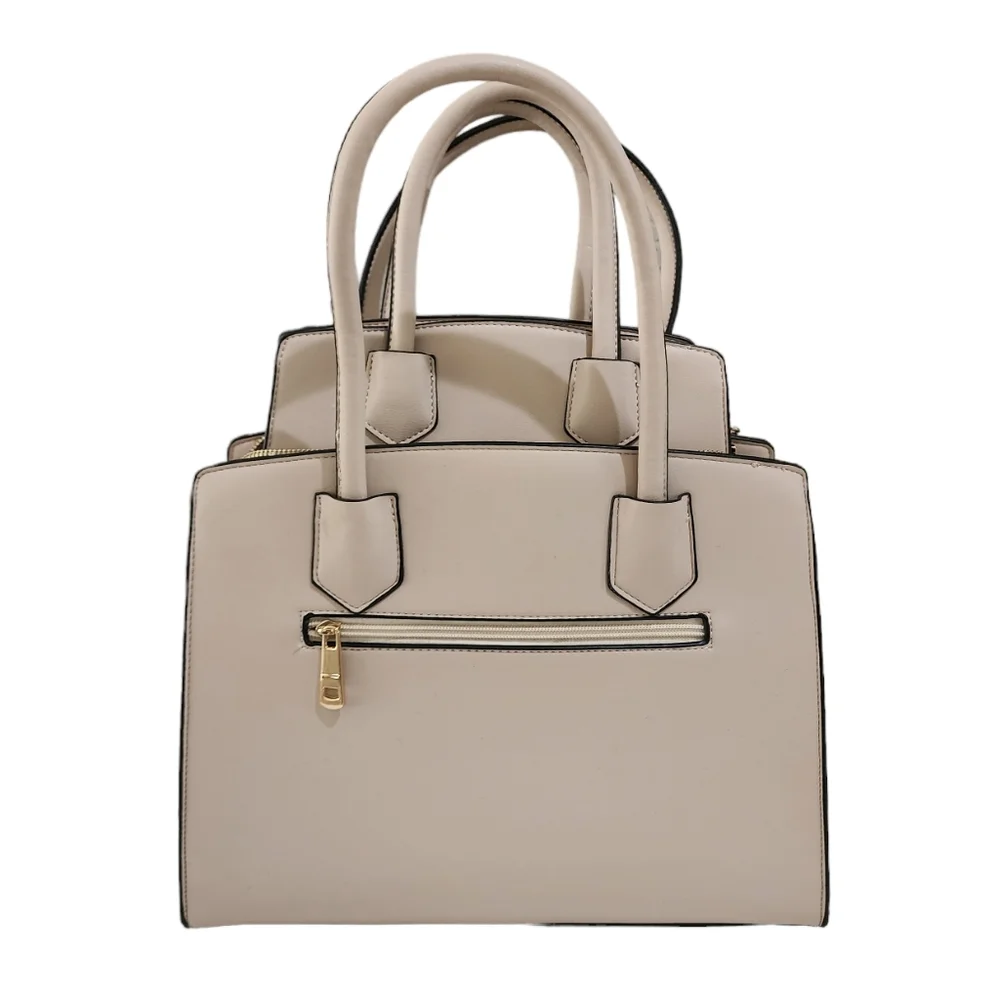 Alyssa New 3-Piece Beige Tote Handbah Set - Shoulder Bag, Crossbody & Wristle